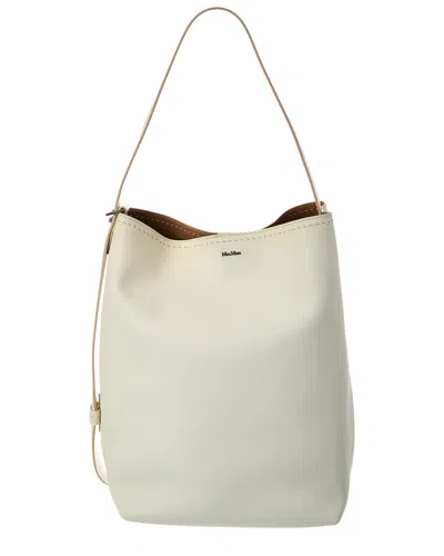 Max Mara Leather Shoulder Bag In Neutral