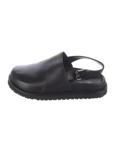 Pre-owned Max Mara Leather Slingback Flats In Black