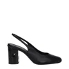 Max Mara Leather Slingback Heel In Black