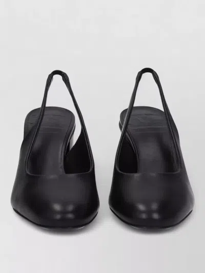 Max Mara Leather Slingback High Heel Sandals In Gray