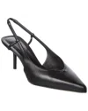 Max Mara Leather Slingback Pump In Black