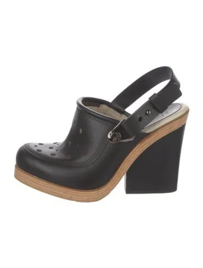 Pre-owned Max Mara Leather Slingback Pumps In Black