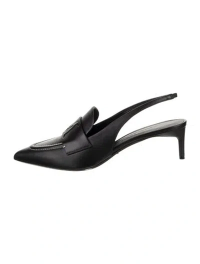 Pre-owned Max Mara Leather Slingback Pumps In Black
