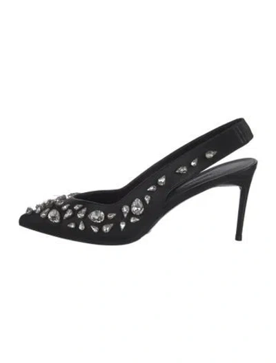 Pre-owned Max Mara Leather Slingback Pumps In Black