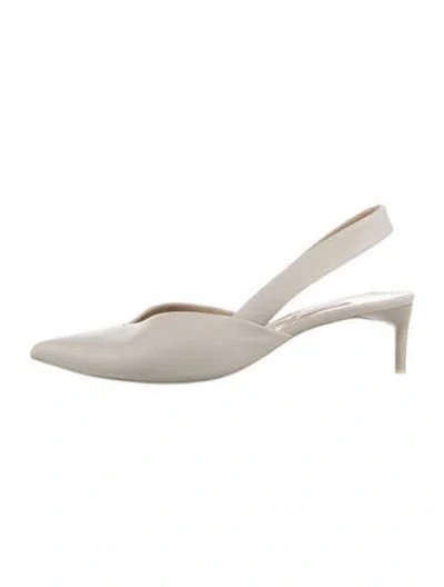 Pre-owned Max Mara Leather Slingback Pumps In Neutral