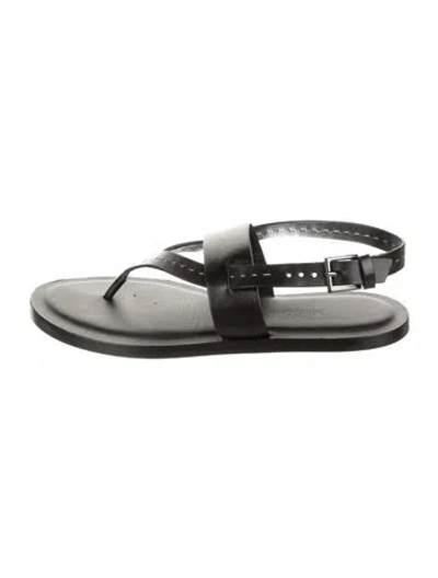 Pre-owned Max Mara Leather Slingback Sandals In Silver
