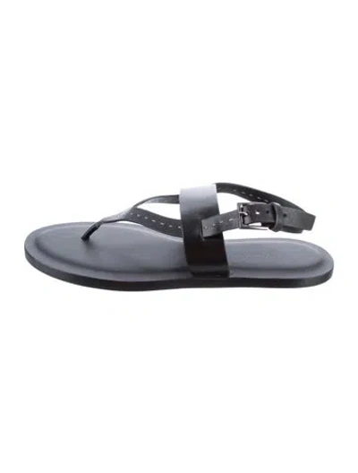 Pre-owned Max Mara Leather Slingback Sandals In Silver