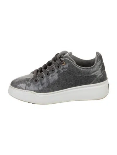 Pre-owned Max Mara Leather Sneakers In Grey