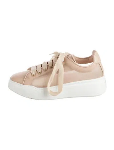 Pre-owned Max Mara Leather Sneakers In Neutrals