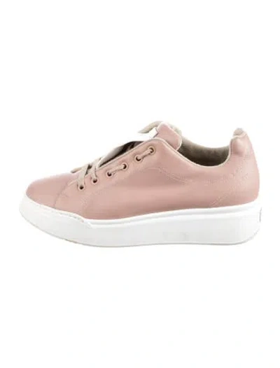 Pre-owned Max Mara Leather Sneakers In Neutrals