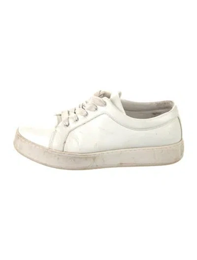 Pre-owned Max Mara Leather Sneakers In White