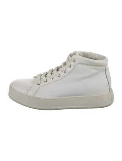 Pre-owned Max Mara Leather Sneakers In White
