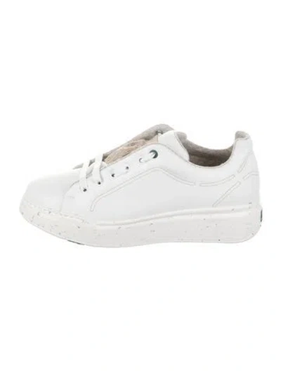 Pre-owned Max Mara Leather Sneakers In White