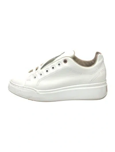 Pre-owned Max Mara Leather Sneakers In White