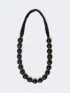 Max Mara Leather-sphere Necklace In Black