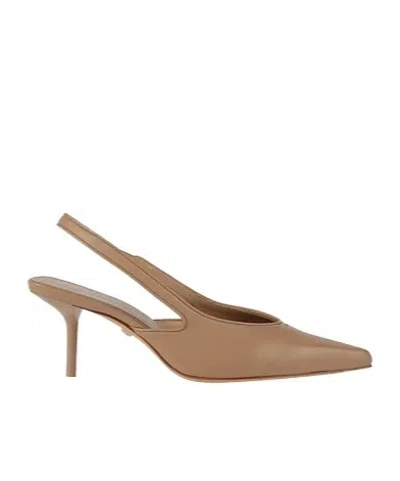 Max Mara Leather Stiletto Pumps In Brown