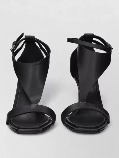 Max Mara Leather Stiletto Sandals In Black