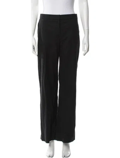 Pre-owned Max Mara Leather Straight Leg Pants In Black