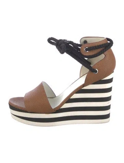 Pre-owned Max Mara Leather Striped Sandals In Multi