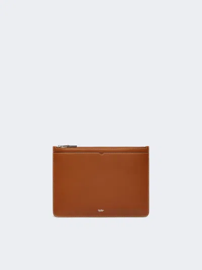 Max Mara Leather Tablet Sleeve In Brown