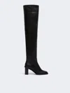 Max Mara Leather Thigh-high Boots In Black