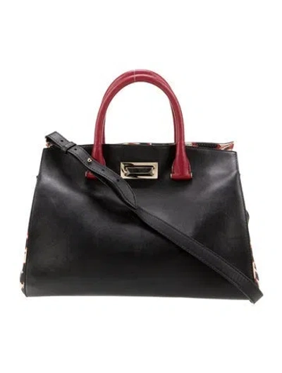 Pre-owned Max Mara Leather Top Handle Bag In Black