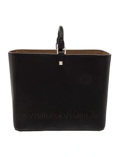 Pre-owned Max Mara Leather Top Handle Bag In Black