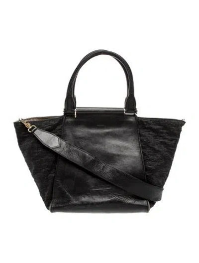 Pre-owned Max Mara Leather Top Handle Bag In Black
