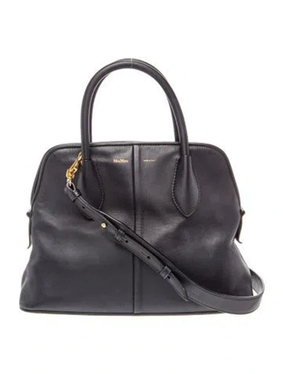 Pre-owned Max Mara Leather Top Handle Bag In Black