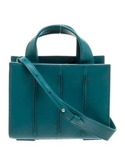Pre-owned Max Mara Leather Top Handle Bag In Blue