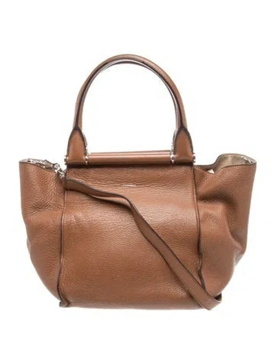 Pre-owned Max Mara Leather Top Handle Bag In Brown