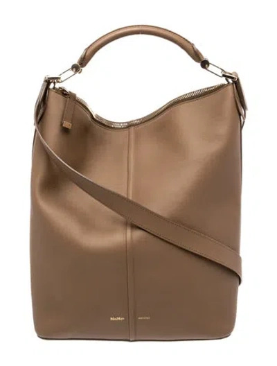 Pre-owned Max Mara Leather Top Handle Bag In Brown