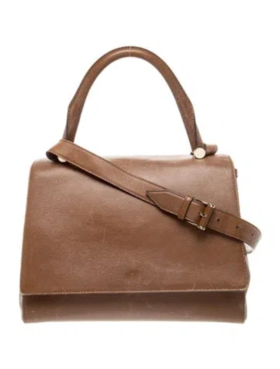 Pre-owned Max Mara Leather Top Handle Bag In Brown