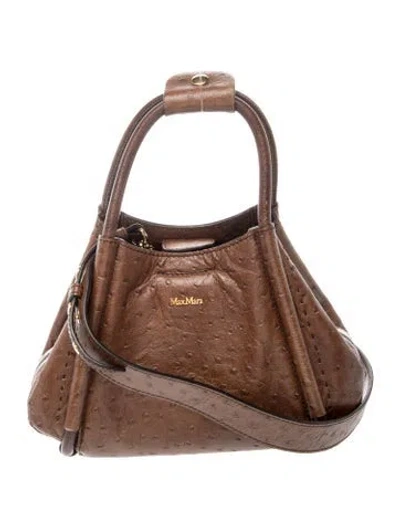 Pre-owned Max Mara Leather Top Handle Bag In Brown