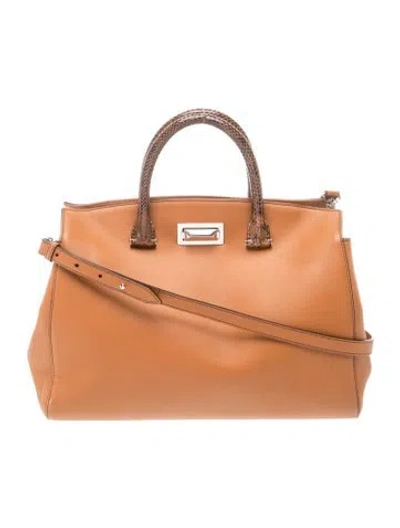 Pre-owned Max Mara Leather Top Handle Bag In Brown