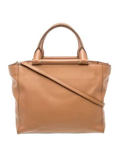 Pre-owned Max Mara Leather Top Handle Bag In Brown