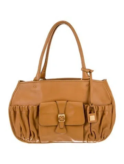 Pre-owned Max Mara Leather Top Handle Bag In Neutral