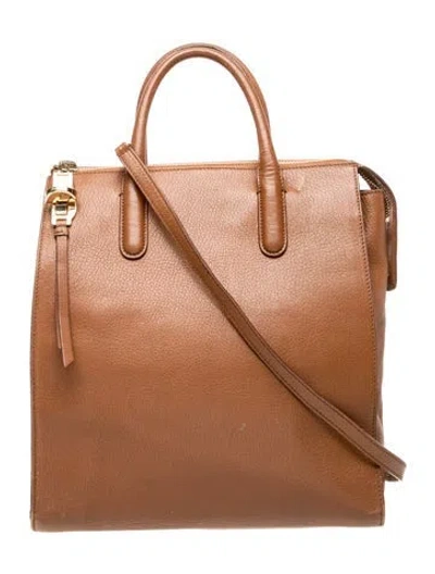 Pre-owned Max Mara Leather Top Handle Bag In Neutral