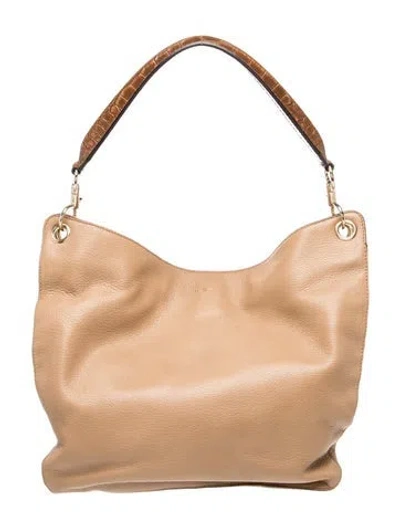 Pre-owned Max Mara Leather Top Handle Bag In Neutral