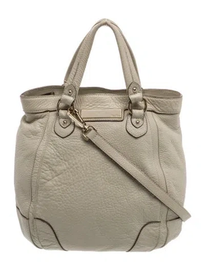 Pre-owned Max Mara Leather Top Handle Bag In Neutrals