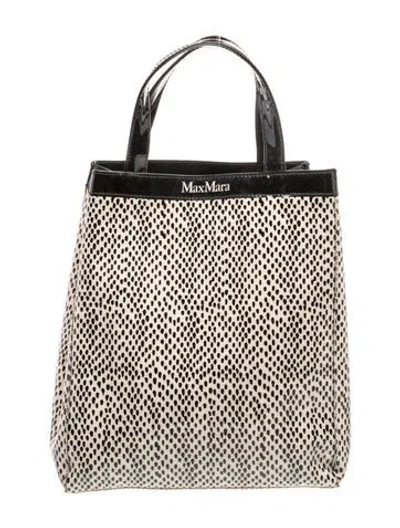 Pre-owned Max Mara Leather Top Handle Bag In Neutrals