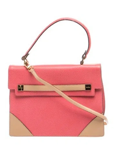 Pre-owned Max Mara Leather Top Handle Bag In Pink
