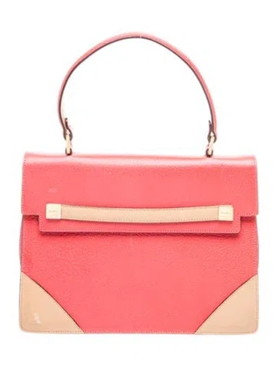 Pre-owned Max Mara Leather Top Handle Bag In Pink