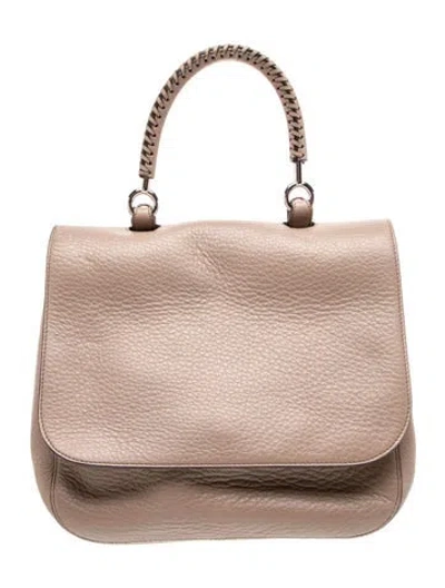 Pre-owned Max Mara Leather Top Handle Bag In Purple