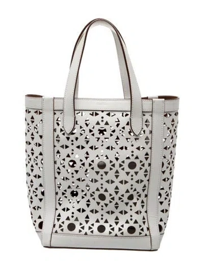 Pre-owned Max Mara Leather Top Handle Bag In White