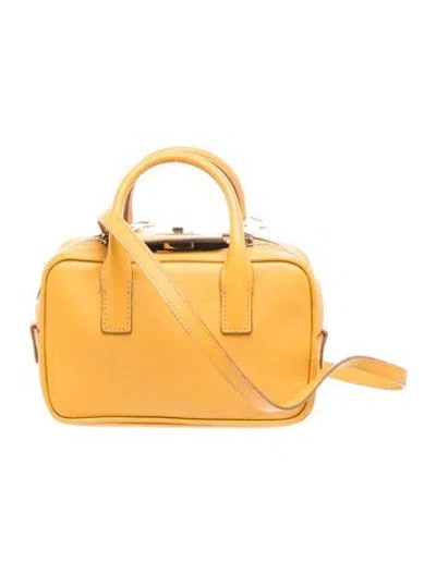 Pre-owned Max Mara Leather Top Handle Bag In Yellow