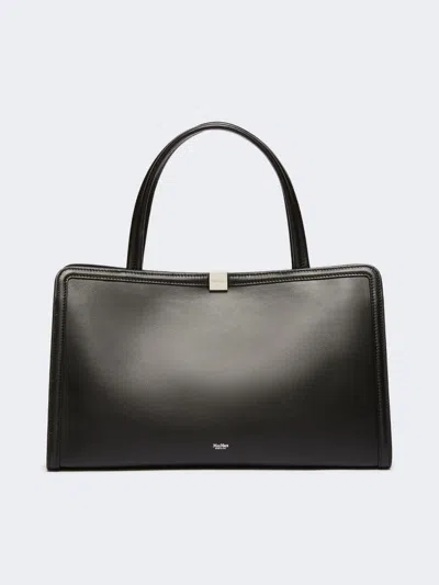 Max Mara Leather Tote Bag In Black