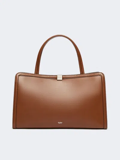 Max Mara Leather Tote Bag In Brown