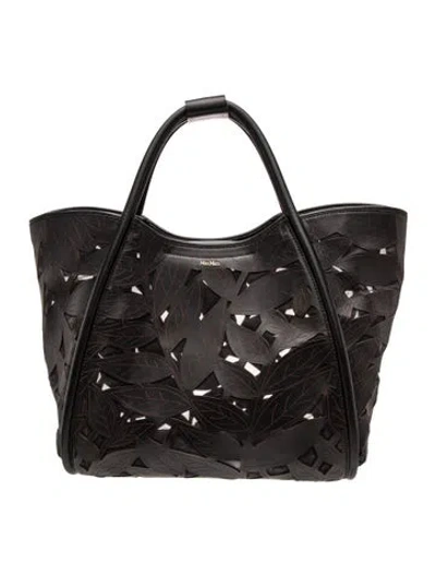 Pre-owned Max Mara Leather Tote In Black