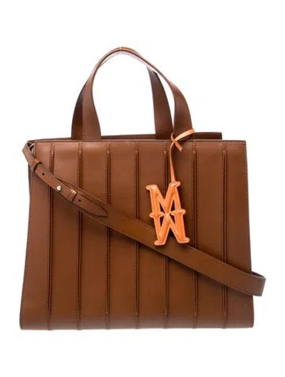 Pre-owned Max Mara Leather Tote In Brown